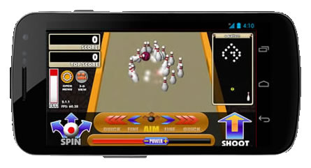 A screenshot of the Trick Bowling game - for Android and the Web